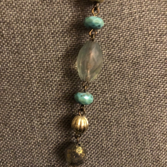 Women’s Necklace Turquoise, Gold and Green Colors - Picture 4 of 14